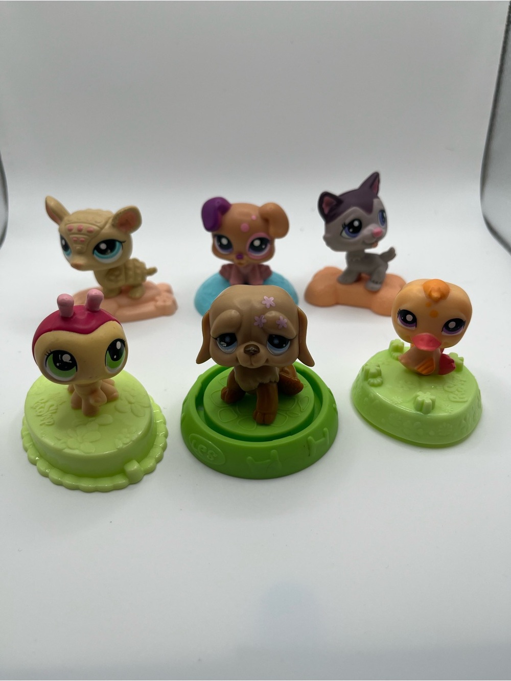 McDonald’s Littlest Pet Shop LPS Happy Meal Lot of 6 Mixed Animals Bobble Heads